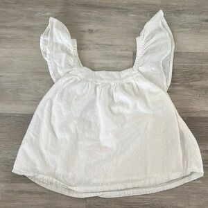 Elegant White Flutter Sleeve Blouse